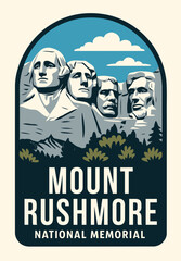 mount rushmore national memorial vector illustration
