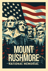 mount rushmore national memorial vector illustration