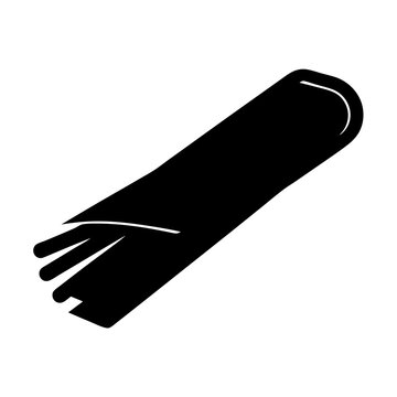 recommend clip art: Simple Black and White Icon of a Rolled Up Burrito or Similar Food Item