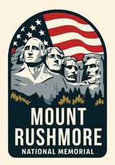 mount rushmore national memorial vector illustration