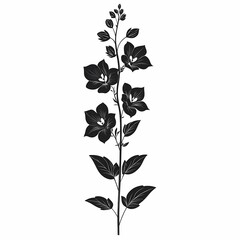 Elegant Botanical Illustration: Black and White Floral Silhouettes for Modern Home Decor
