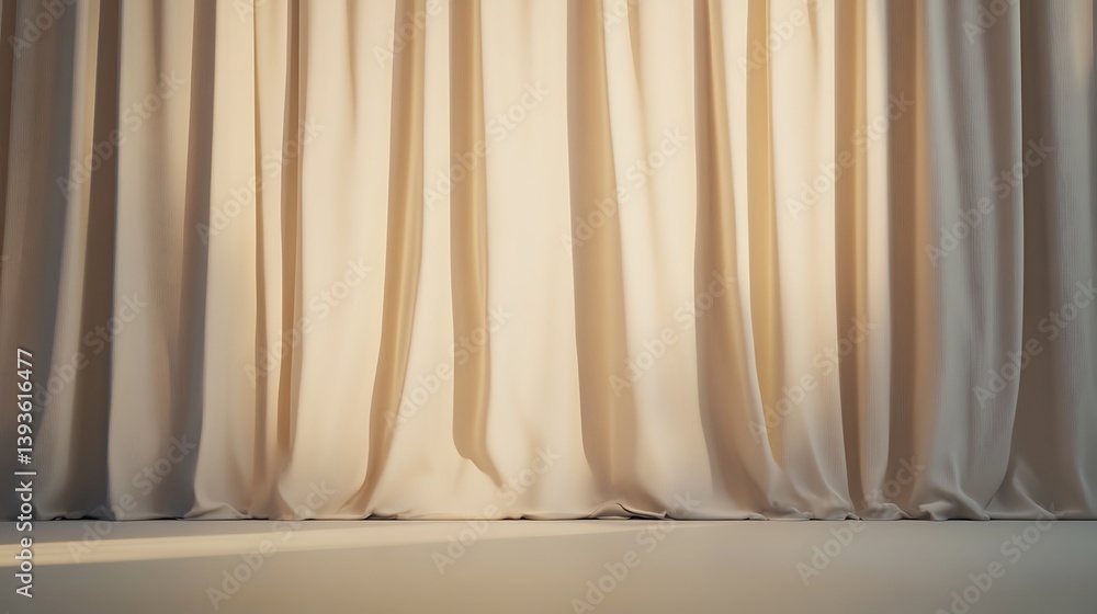 Aufkleber soft beige curtains elegantly draped in a well-lit room creating a calm and inviting atmosphere that