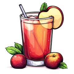 Refreshing Iced Apple Juice: Organic Fruit Beverage for a Healthy Lifestyle