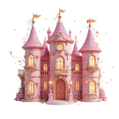 Fototapeta premium Floral Fantasy Pink Castle