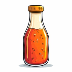 Tomato Ketchup Sauce Bottle with Yellow Cap - Perfect Condiment for Delicious Fast Food Meals and Spicy Cooking Recipes