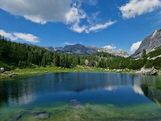 lake and mountains