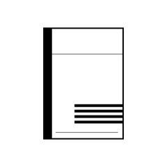 ノートのイラスト-モノクロ