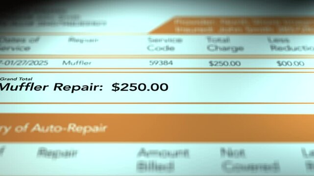Automotive Bill Concept - Muffler Repair.