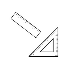 定規のイラスト-モノクロ