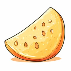 Delicious Cartoon Cheese Wedge Illustration: Gourmet Cheddar Snack Icon