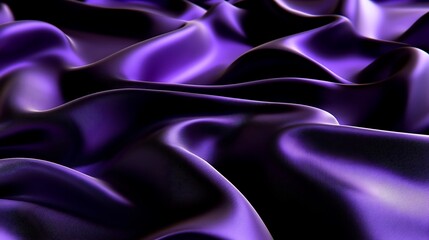 Textured, flowing purple fabric creating soft waves and shadows under diffused light with a rich, luxurious appearance