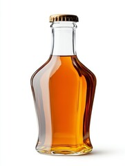 Amber Liquid in a Glass Bottle with Gold Cap
