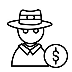 Fraud  Vector Line Icon Design