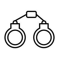 Handcuffs  Vector Line Icon Design