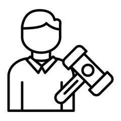 Judge  Vector Line Icon Design