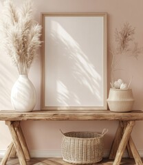 Rustic, minimalist entryway display