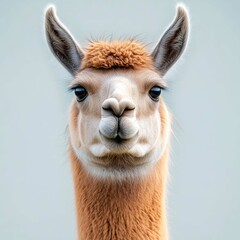 Obraz premium Closeup Portrait of an Adorable Alpaca: A Captivating Look into the Gentle Eyes of a South American Wildlife