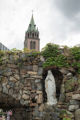 holy statue of mother of Jesus mary and Myeongdong Cathedral in seoul
