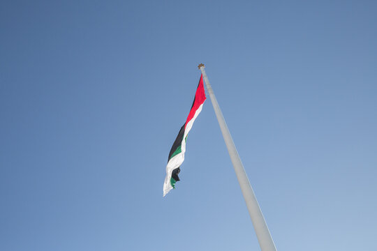 Arab Revolt Flagpole and blue clear sky in aqaba