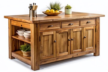 Charming Rustic Wooden Kitchen Island with Ample Storage and Counter Space Perfect for a HomeCooks Dream Kitchen