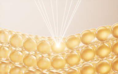 Skin cell background and laser therapy concept, 3d rendering.