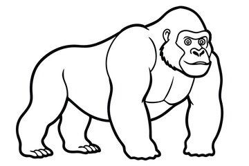 Obraz premium coloring pages for kids for brain development. Gorilla outline vector illustration and ready for print.