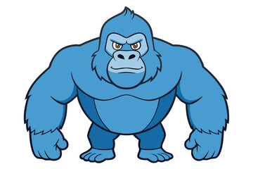 coloring pages for kids for brain development. Gorilla outline vector illustration and ready for print.