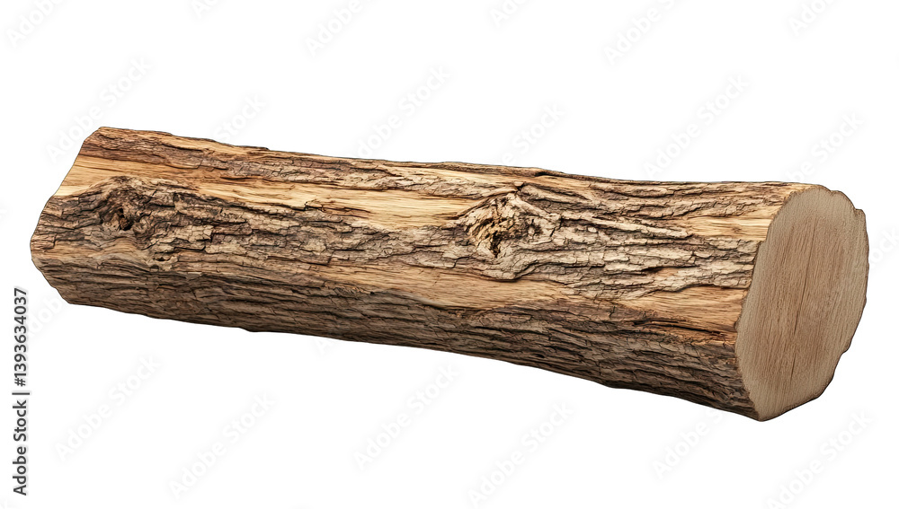 Aufkleber a log of wood with a textured bark surface showcasing natural patterns and colors potentially used f