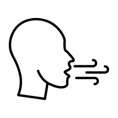 Breathing Exercise  Vector Line Icon Design