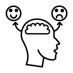 Emotional Intelligence Badge  Vector Line Icon Design