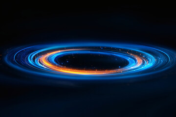 Obraz premium Abstract Circular Light Trails in Blue and Orange