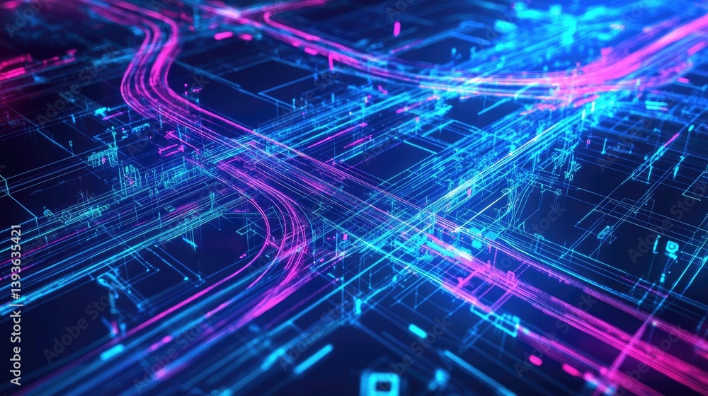 Poster cad software on screen showing complex interchange road design with flyovers
