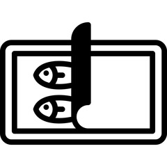 sardines icon illustration design with solid
