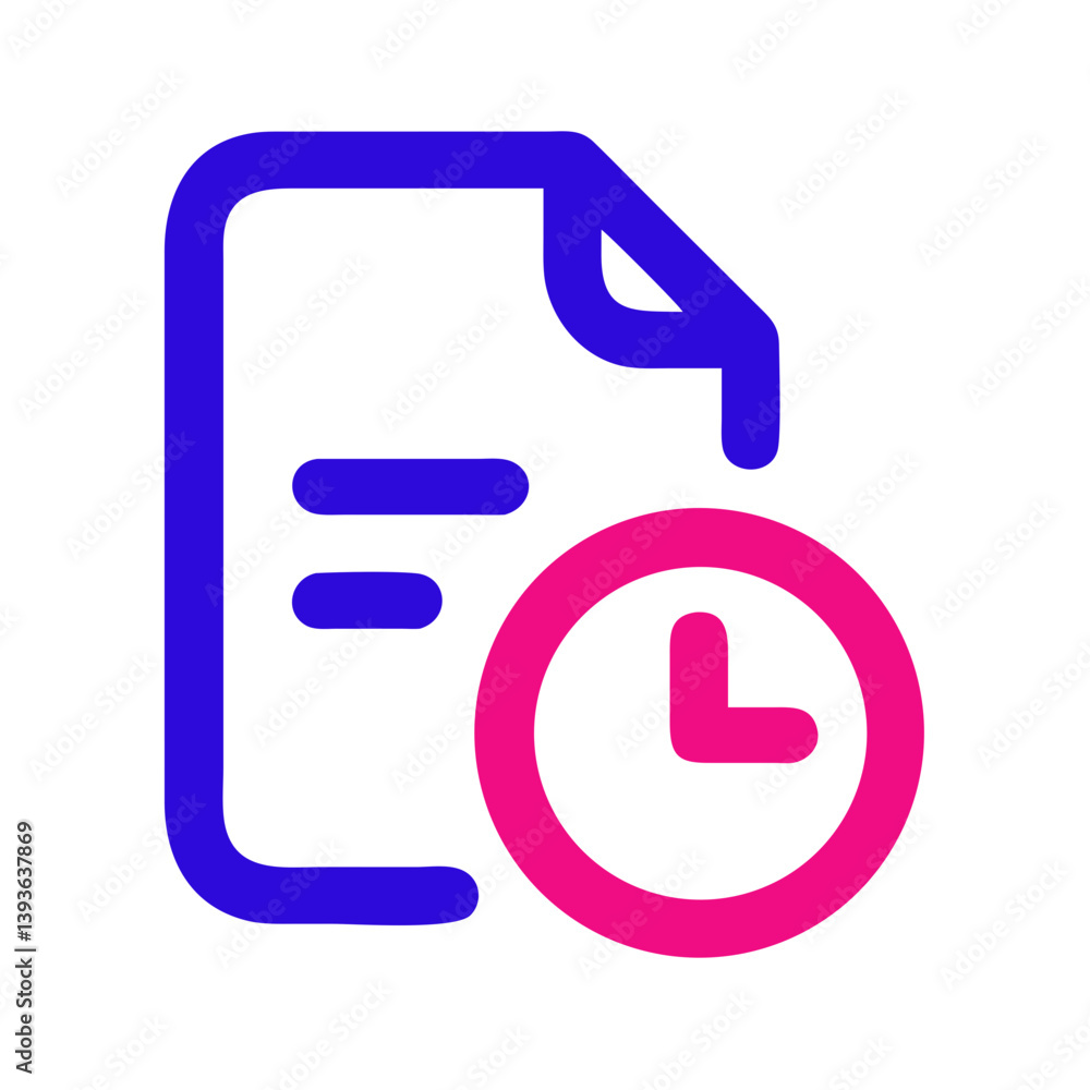 Poster document with time icon representing history tracking