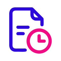 Document with Time Icon Representing History Tracking  