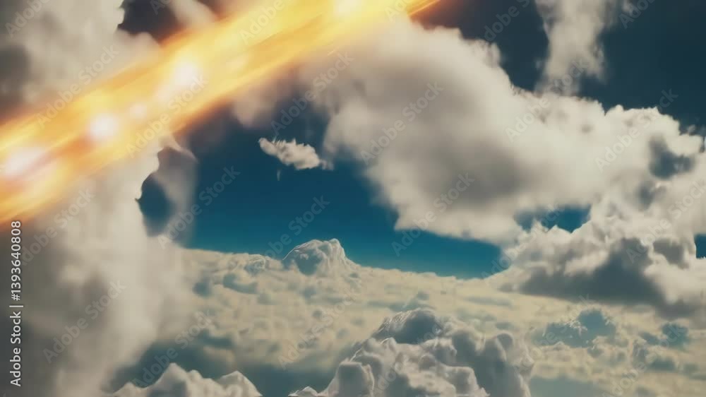 Poster powerful engines propel a futuristic spaceship through the vast expanse of space and atmospheric clo