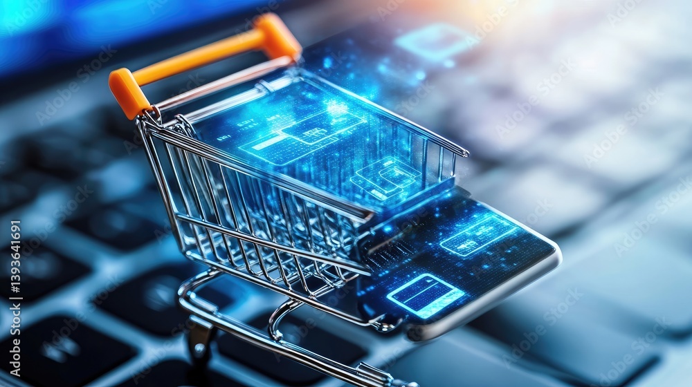 Aufkleber global digital commerce concept with currency exchange data and e-wallet technology
