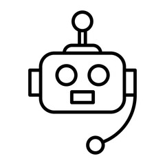 Robot  Vector Line Icon Design