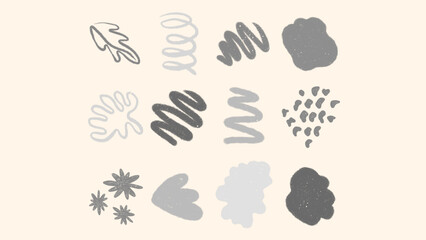 Childish hand-drawn texture collection. Crayon smears, pastel scratches, chalk crosshatch patterns — perfect for kids art, craft, and creative backgrounds.