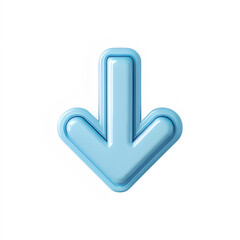 Blue arrow pointing down on transparent background