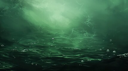 A dark, atmospheric underwater scene with rippling water and bubbles.