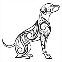 Stylized Cat Silhouette with Intricate Organic Patterns