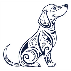 Stylized Cat Silhouette with Intricate Organic Patterns