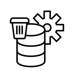 Delete Data Vector Line Icon Design