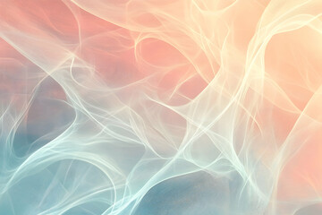 Fototapeta premium A soft, ethereal abstract design featuring flowing, translucent lines in pastel hues.