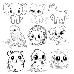Obraz premium Cute animal characters 