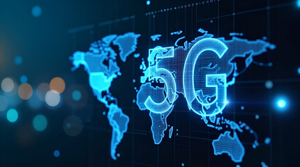 Advanced digital visualization illustrating 5G and market expansion enabling ultra fast connectivity technological integration innovative digital commerce across global networks in  Photo Stock  Conce