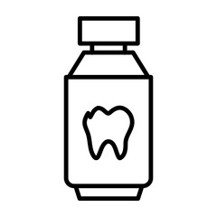 Mouthwash Vector Line Icon Design