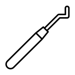 Dental Probe Vector Line Icon Design