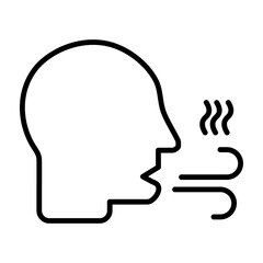 Bad Breath Vector Line Icon Design